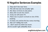 Negative past grammar study english tense verbs