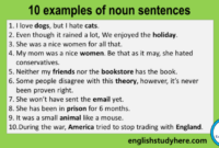 Noun sentences sentence nouns