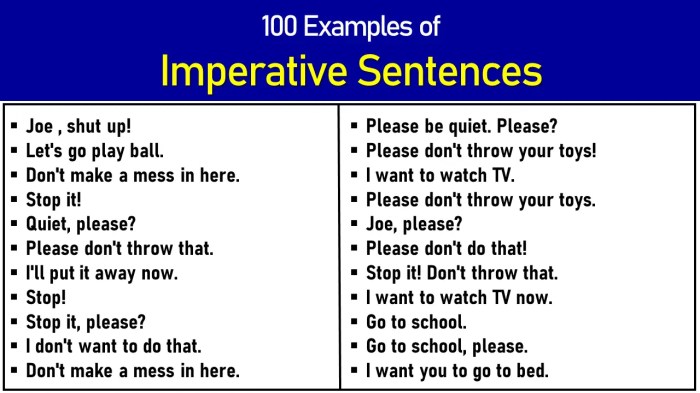 Imperative imperatives sentences examples definition english sentence negative don esl grade language mood worksheets exercises letters those park car post