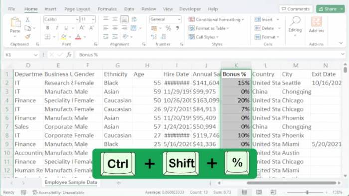 Pengertian shift cell right dalam microsoft excel