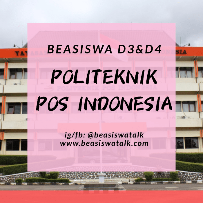 Beasiswa d3 d4 dan s1 di poltekpos dan stimlog bandung