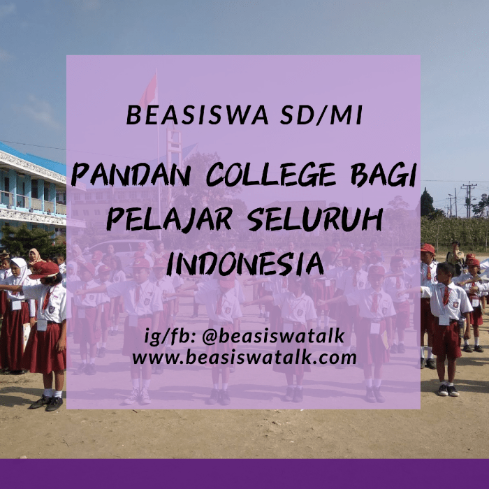 Beasiswa pandan collage untuk pelajar sd