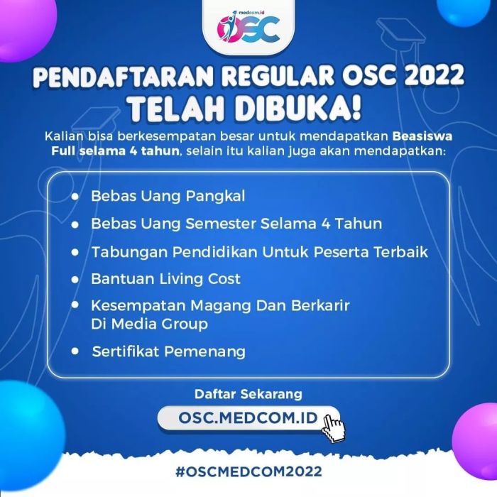 Online scholarship competition osc medcom s1 1