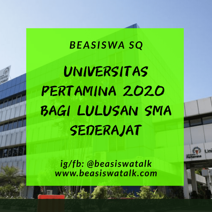 Beasiswa s1 dari universitas pertamina