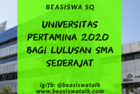 Beasiswa s1 di universitas pertamina