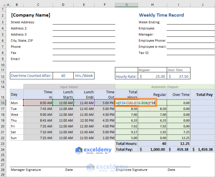 Cara menghitung total gaji di excel