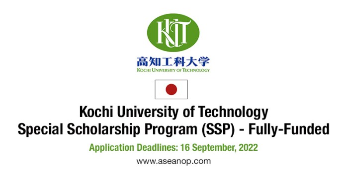 Special scholarship program kochi university of technology s3 2