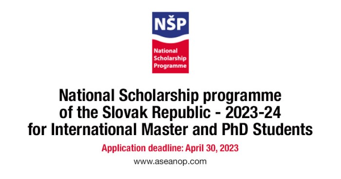 National scholarship programme of the slovak republic beasiswa kuliah singkat di slovakia