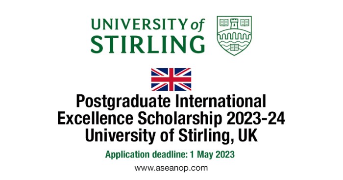 Postgraduate international excellence scholarship university of stirling s2 s3 1