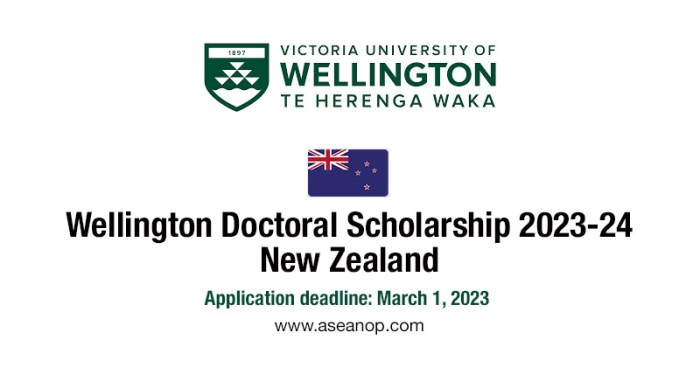 Wellington doctoral scholarship s3 2