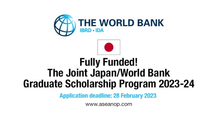 Scholarship graduate preferred moneyed totally joint bank program japan university world funded fully