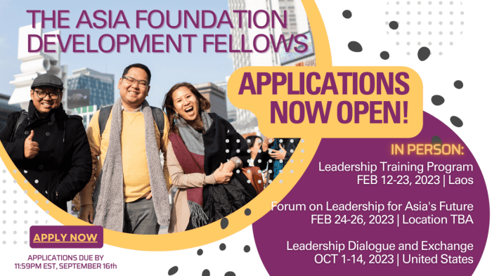 Beasiswa afdf asia foundation development fellows di asia dan amerika