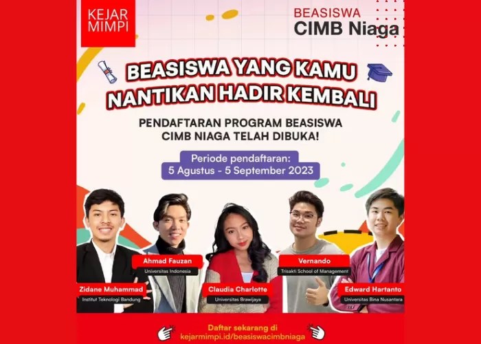 Beasiswa cimb niaga untuk mahasiswa s1 dan d4