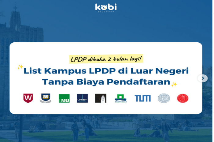 List universitas lpdp luar negeri