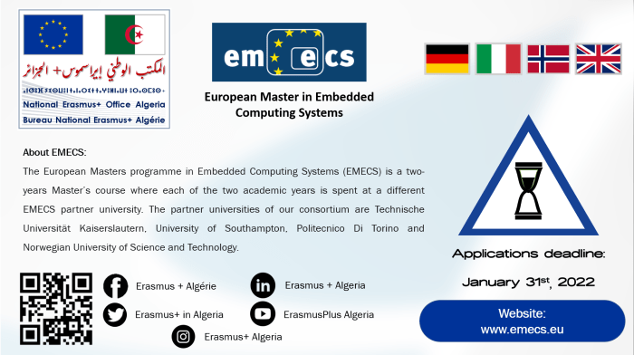 Erasmus master in embedded computing systems emecs s2 1