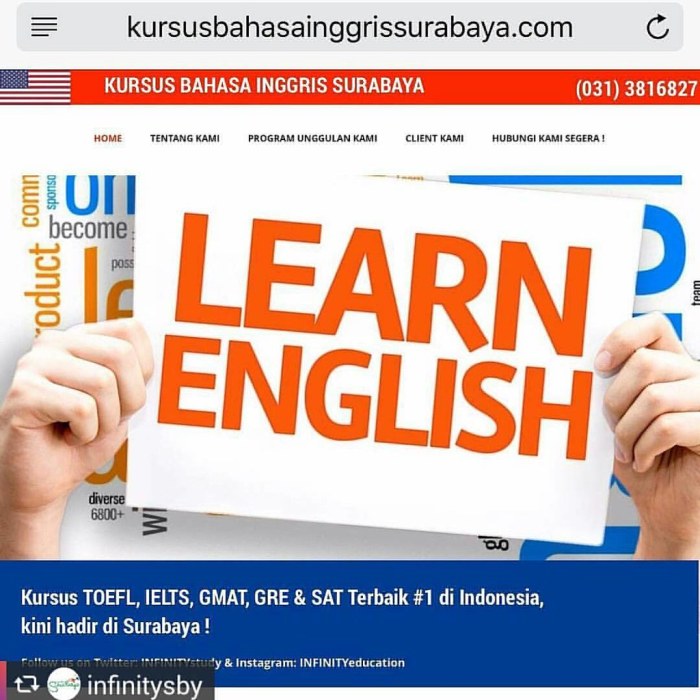 Les privat bahasa inggris surabaya