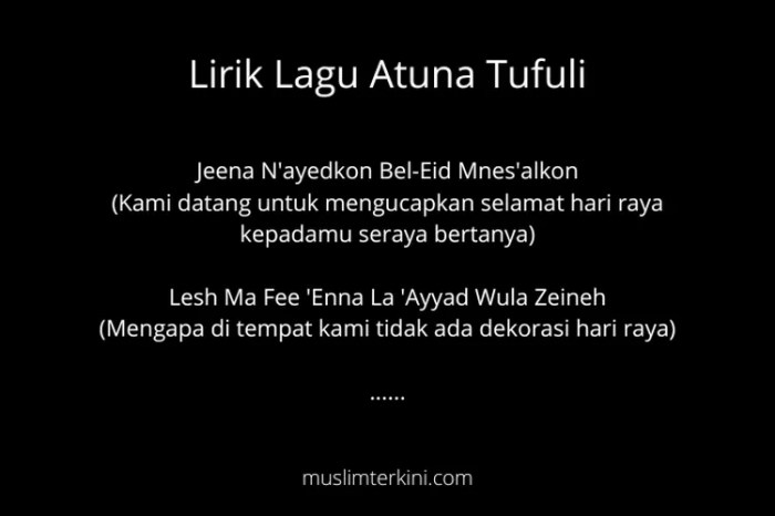 Arti lagu atuna tufuli bahasa indonesia