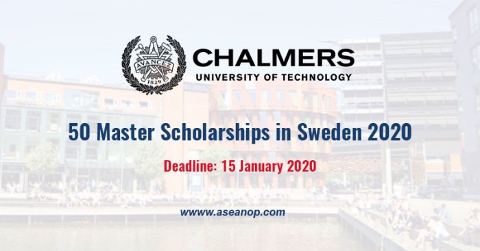 University scholarships sweden chalmers technology scholarship partial