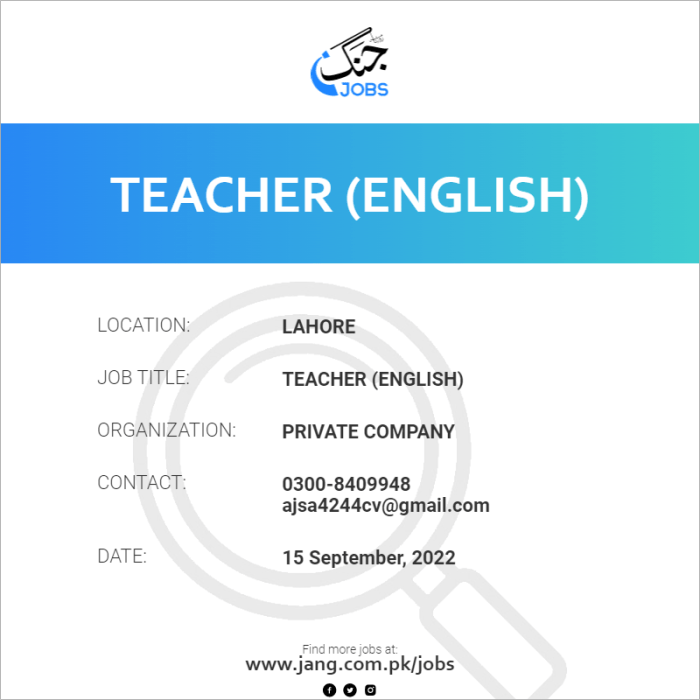 Lowongan kerja guru bahasa inggris 2018