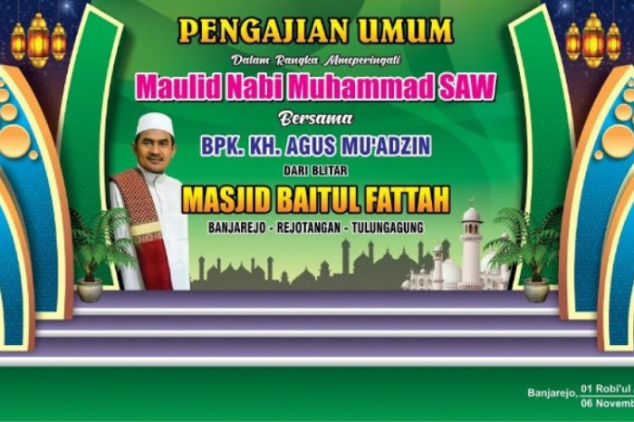 Contoh banner pengajian tema al quran