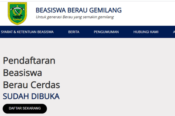 Beasiswa berau gemilang dari pemkot berau