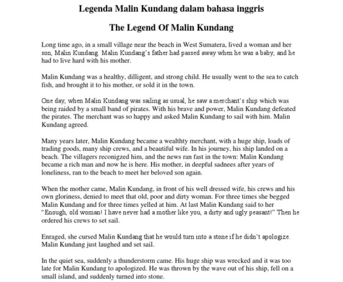 Cerita malin kundang bahasa inggris pdf