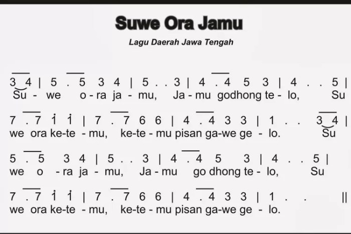 Sejarah lagu suwe ora jamu