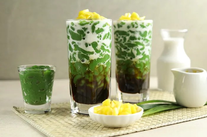 Cendol santan melaka gula minuman resipi