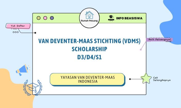 Beasiswa vdms 2017 2018 untuk mahasiswa d3 s1