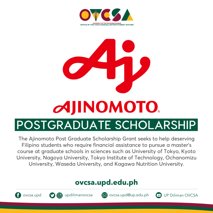 Ajinomoto scholarship 2022 s2 1