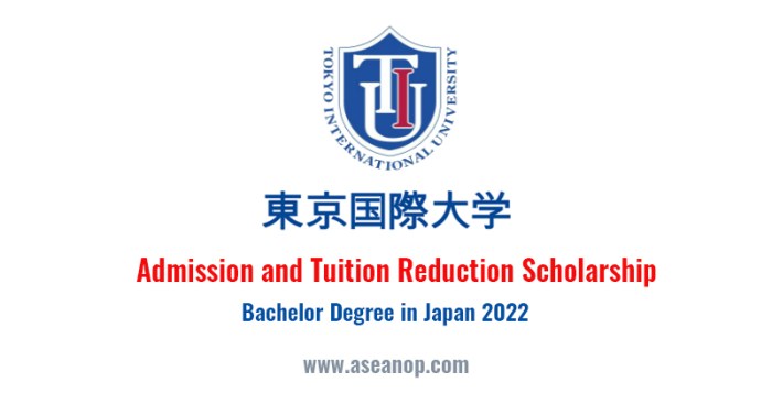 Tokyo international university tuition fee reduction scholarship spring semester s1 2