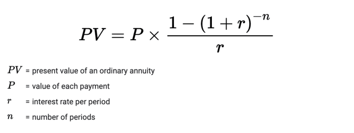 Annuity value amount calculating cash settlement expand