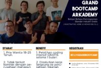 Beasiswa pelatihan coding dari program grand bootcamp arkademy