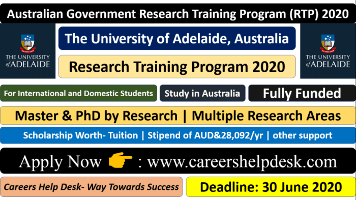 Government research funded fully australian program training