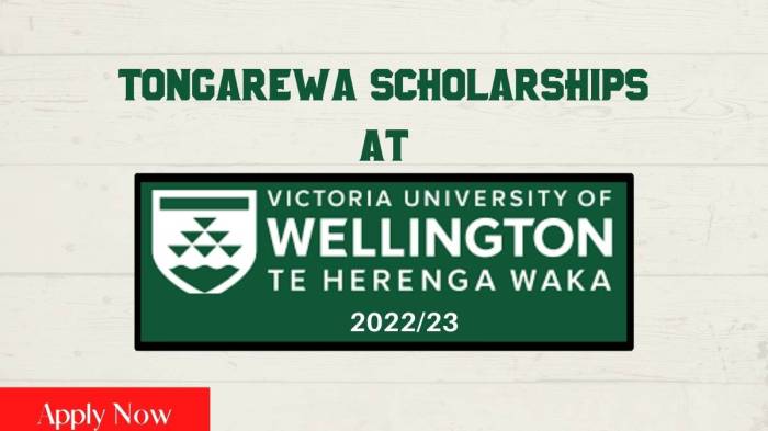 Tongarewa scholarship victoria university of wellington s2 2