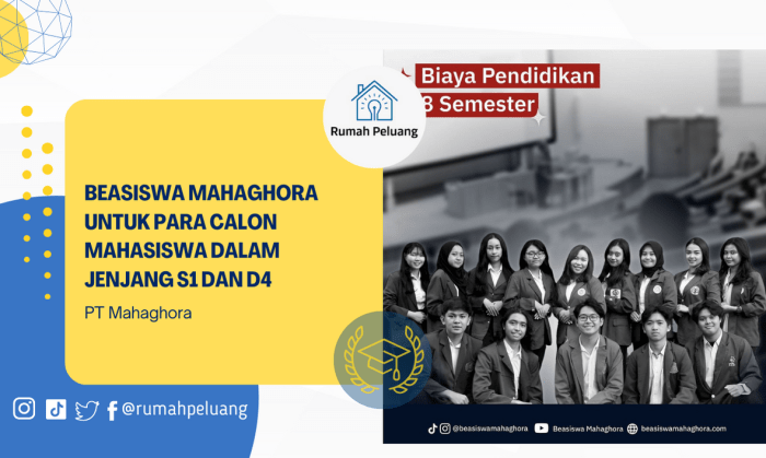 Beasiswa mahaghora untuk kuliah s1 dan d3