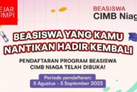 Beasiswa s1 untuk mahasiswa semester 5 dari cimb niaga