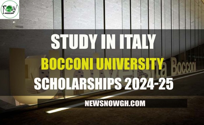 Bocconi university università youth opportunity scholarships zimbabwean italy students international luigi commerciale milan