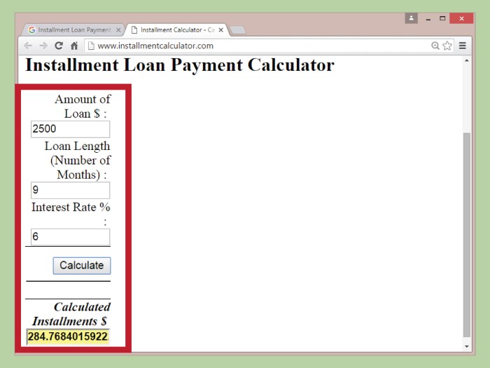 Formula installment monthly payment