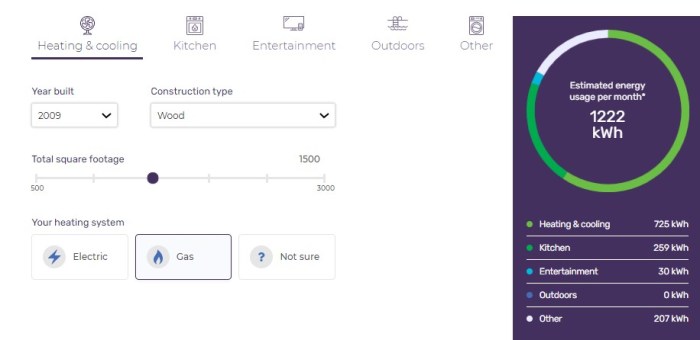 Electricity calculating kwh each