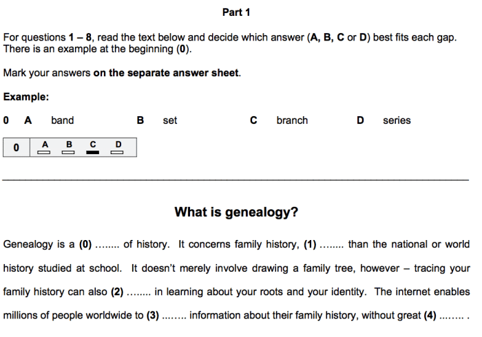 Contoh soal cambridge test