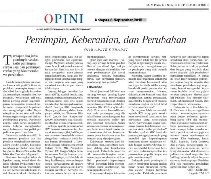 Contoh artikel opini singkat