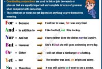 Conjunction sentences example definition conjunctions english words use when grammar writing using so other long phrases although because