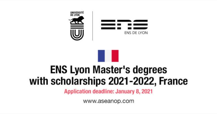 Beasiswa s2 internasional 2017 2018 di ens de lyon