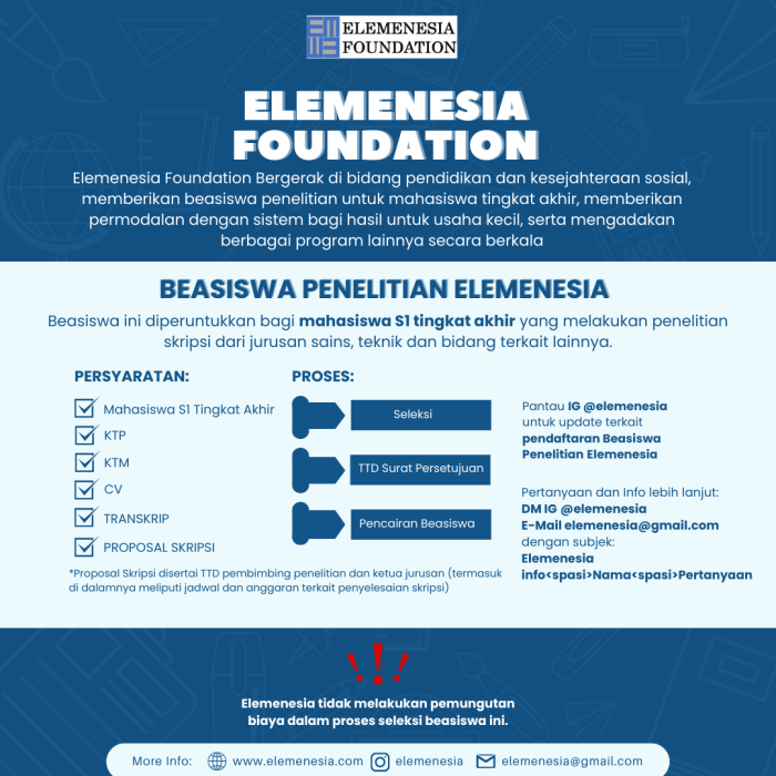 Elemenesia research scholarship s1 1