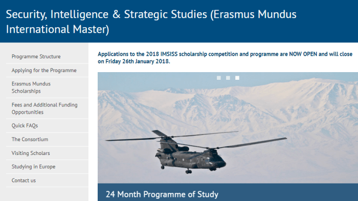 Erasmus international masters in security intelligence and strategic studies imsiss s2 1