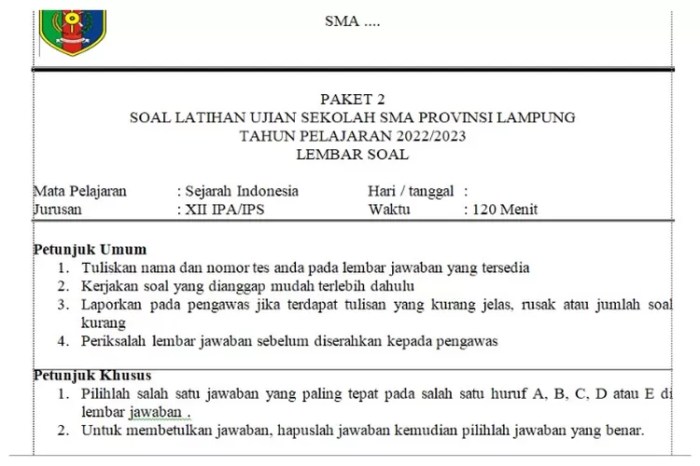 Soal uas sejarah indonesia kelas 12 semester 2