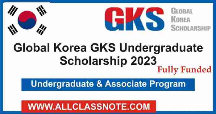 Global korea scholarship 2023 undergraduate s1 1