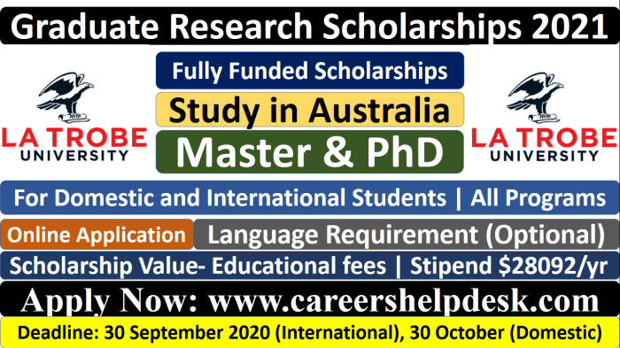 Graduate research scholarship la trobe university s3 1