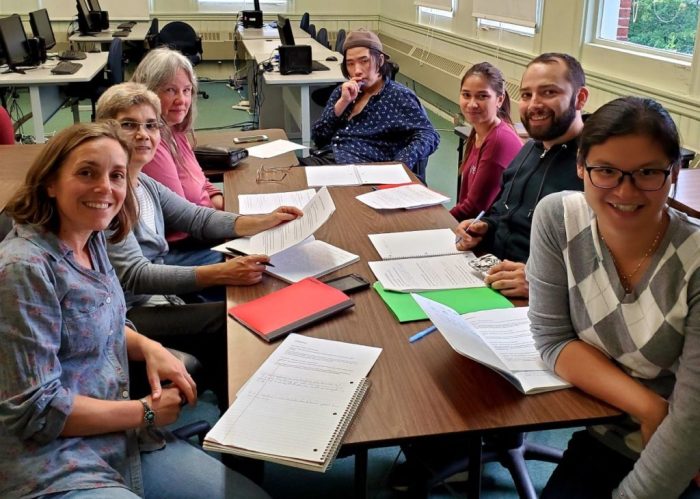 Class english adults language learning adult education fernandez judith pictured instructor pat elizabeth evening tuesday students